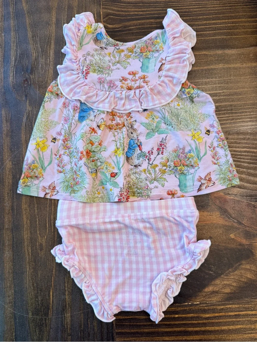 Posh Peanut x Peter Rabbit Garden Flowy Ruffled Top Bummie Set